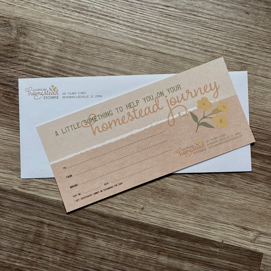 The Carolina Homestead Exchange Gift Card